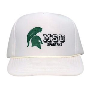Vintage 80s/90s Michigan State University Spartans Graphic Trucker SnapBack Hat Cap