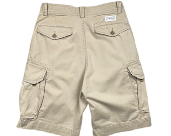 Vintage 90s Polo Ralph Lauren 67 Chino Khaki Cargo Shorts (W32)