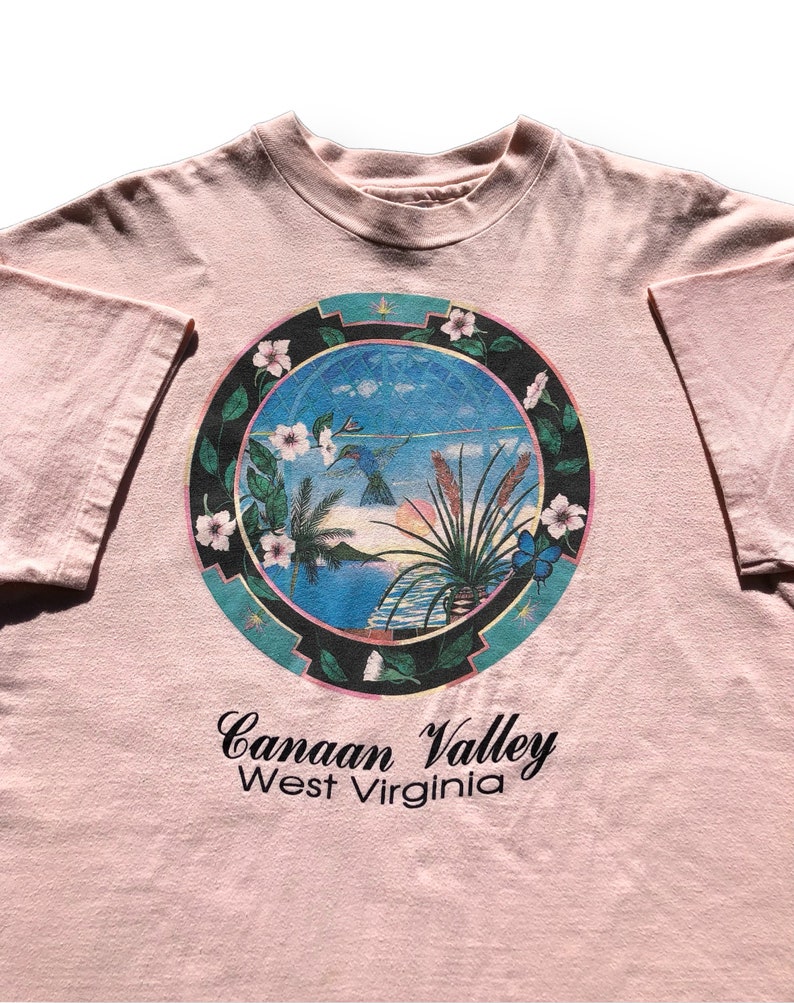 Vintage 80s/90s Canaan Valley West Virginia Nature Destination Graphic T-Shirt Size Large/XL image 2