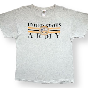 Vintage 90s United States Army Faded Out Crest Logo Military Graphic T-Shirt Size Large