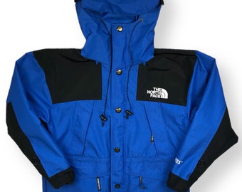 Vintage 90s The North Face Gore-Tex Royal Blue & Black Mountain Jacket Coat Size Medium