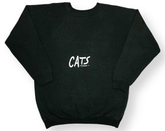 Vintage 1984 “Cats” Broadway Musical Double Sided Faded Out Crewneck Sweatshirt Pullover Size Large