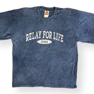 Vintage 1985 Relay For Life American Caner Society Single Stitch Faded T-Shirt Size Large/XL