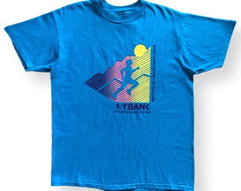 Vintage 80s 1st Bank “Mountain Challenge” Marathon/Running T-Shirt Size Large