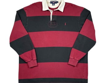 PolobyRalphLauren RugbyShirt 刺繍 90s XXL Vintage 90s Polo Ralph