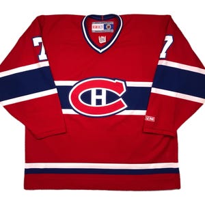 Vintage 90s CCM Montreal Canadians Hockey Team #7 Home NHL Jersey Size XL