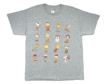 Camiseta gráfica vintage Y2K de Charlie Brown con personajes de Peanuts (grande)