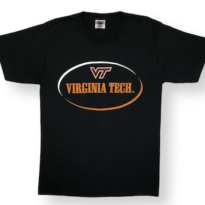 Vintage 90s Virginia Tech University Hokies Single Stitch Collegiate Graphic T-Shirt Size Medium/Large