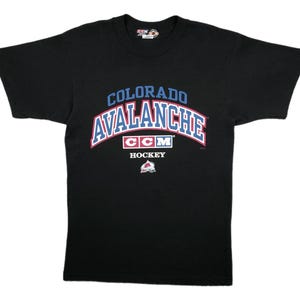 Vintage 90s CCM Colorado Avalanche Hockey Double Sided NHL Graphic T-Shirt Size Large
