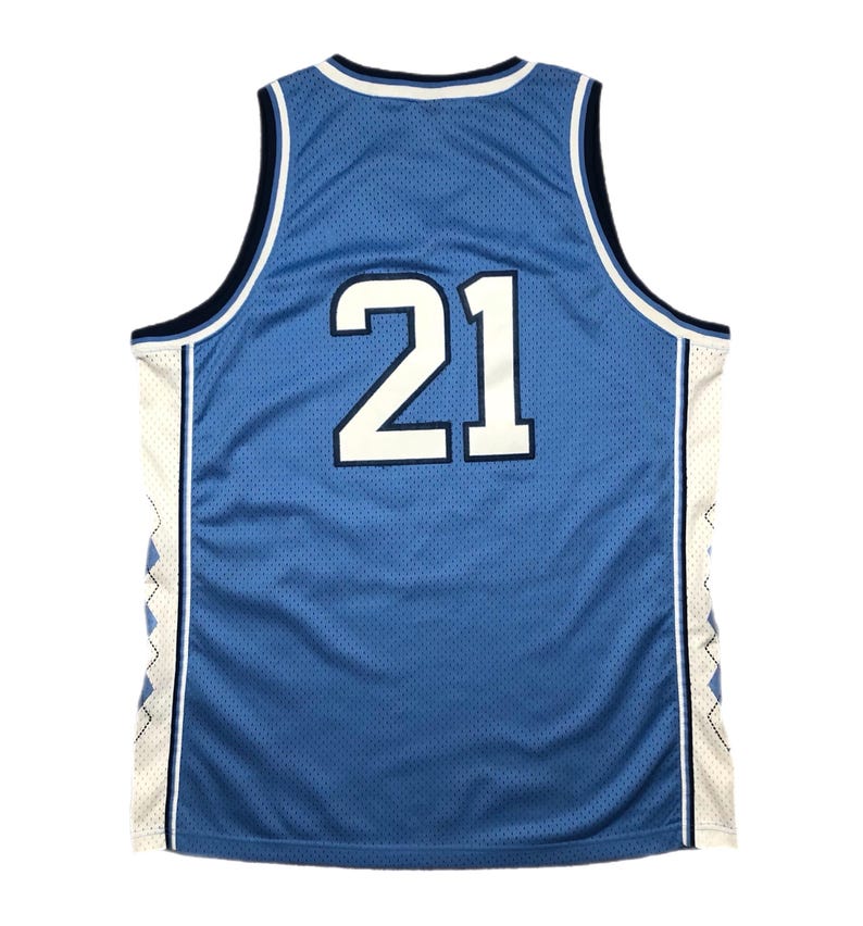 Vintage 90s Jordan/Nike University of North Carolina Basketball #21 Home Jersey Size XL image 3