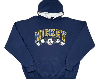 Vintage 90s Disney Designs Mickey Mouse Promo Hoodie Sweatshirt (Large/XL)