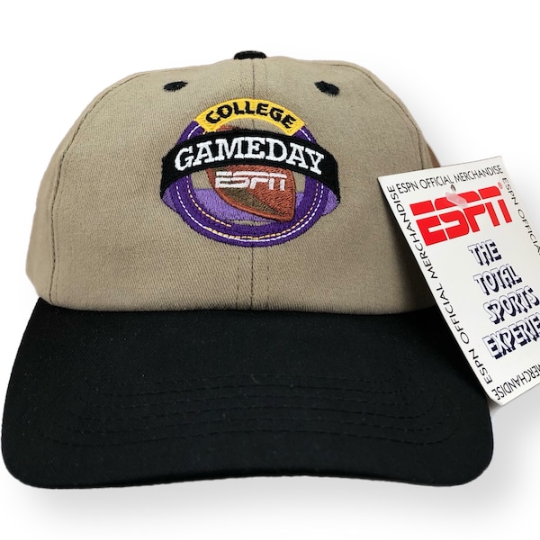 Vintage 90s DeadStock ESPN College Football Game Day Embroidered Strap Back Hat Cap