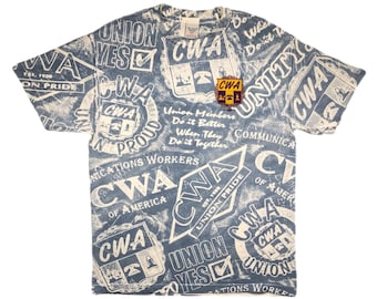 Vintage 90s CWA Union All Over Print T-Shirt (L/XL)