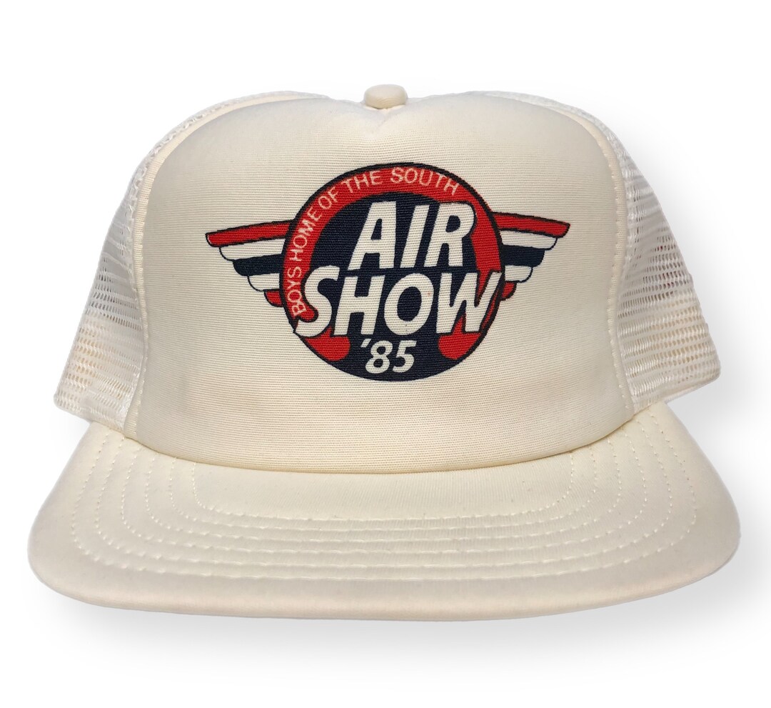 Vintage 1985 Air Show Top Gun Style Red, White, & Blue Airplane Mesh ...