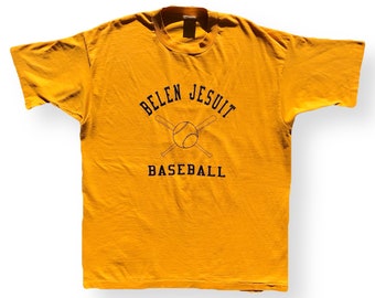 Vintage 90s Belen Jesuit Baseball Single Stitch Graphic Sports T-Shirt Size XL