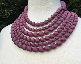 Silk Necklace Mauve Purple