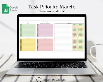 Task TO DO list Eisenhower Matrix PM Tasks - Template Fully Editable GSheet