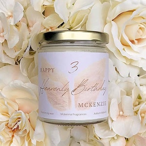 Heavenly Birthday Custom Memorial Candle