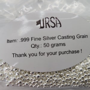 50 grams .999 Fine Silver Casting Grain (Shot) *FREE SHIPPING*