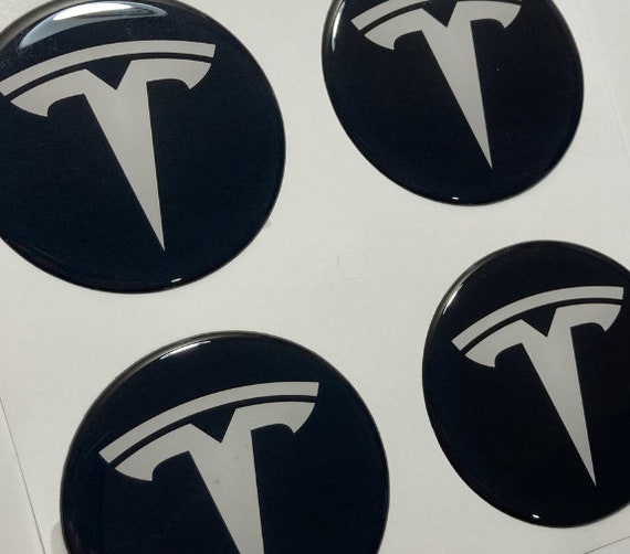 SET 4 X 40-120 mm Hand Made Silikone Stickers Tesla Logo Aufkleber Domed  For Wheels Rim Center Hub Caps /nabendeckel radkappen -  Österreich