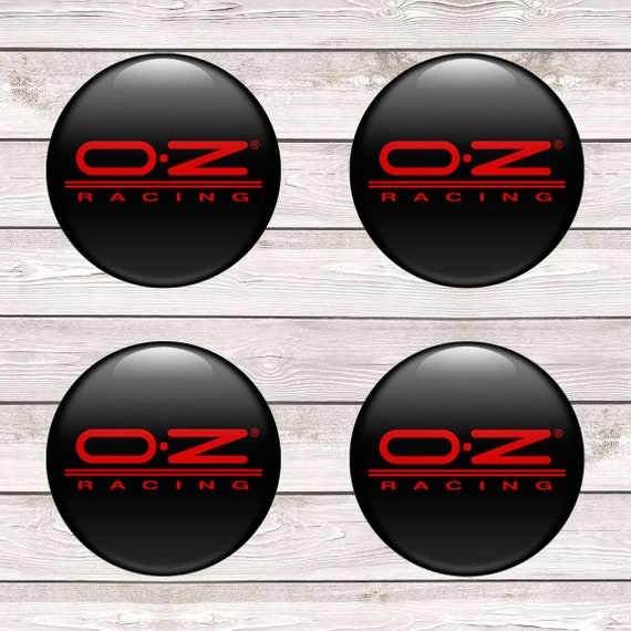 SET 4 X 40-120 Mm Hand Made Logo OZ Racing Silikone Stickers Aufkleber  Domed for Wheels Rim Center Hub Caps /nabendeckel Radkappen 