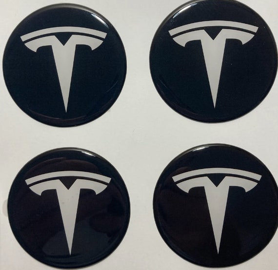 SET 4 X 40-120 Mm Hand Made Silikone Stickers Tesla Logo 