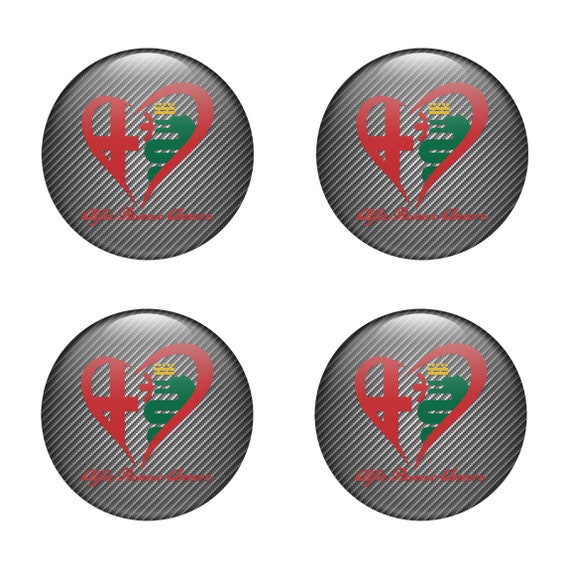 SET of 4 X 40-120 Mm Alfa Romeo Silicone Stickers Emblem for 