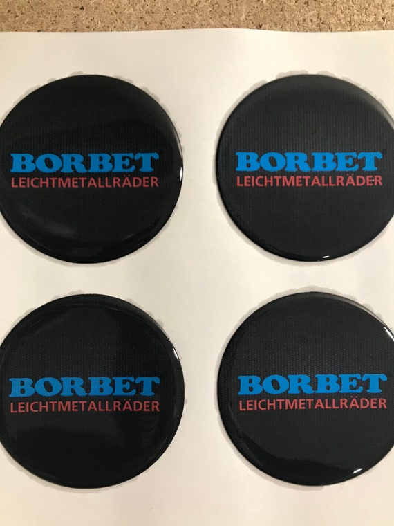 4 x 62 mm Domed Sticker Borbet Emblem Wheels Center Hub Cap 