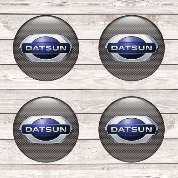 SET 4 X 40-120 Mm Hand Made Logo Datsun Silikone Stickers Aufkleber Domed  for Wheels Rim Center Hub Caps /nabendeckel Radkappen 