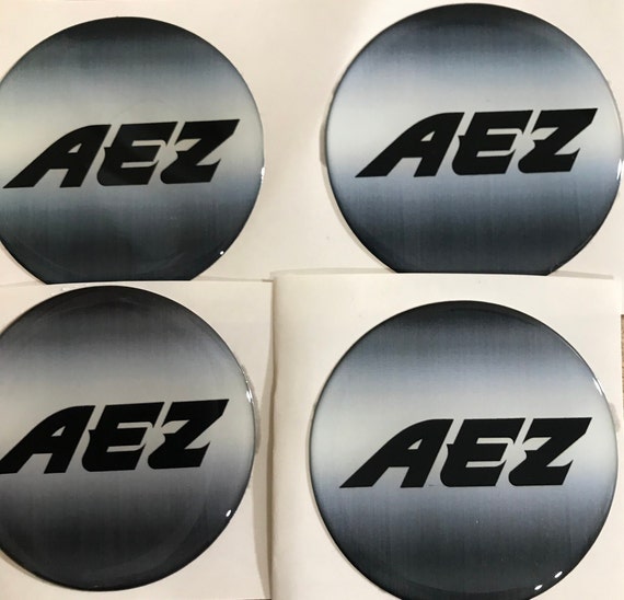 SET 4 X 40-120 Mm Hand Made AEZ Stickers Aufkleber Domed for Wheels Rim  Center Hub Caps /nabendeckel Radkappen 