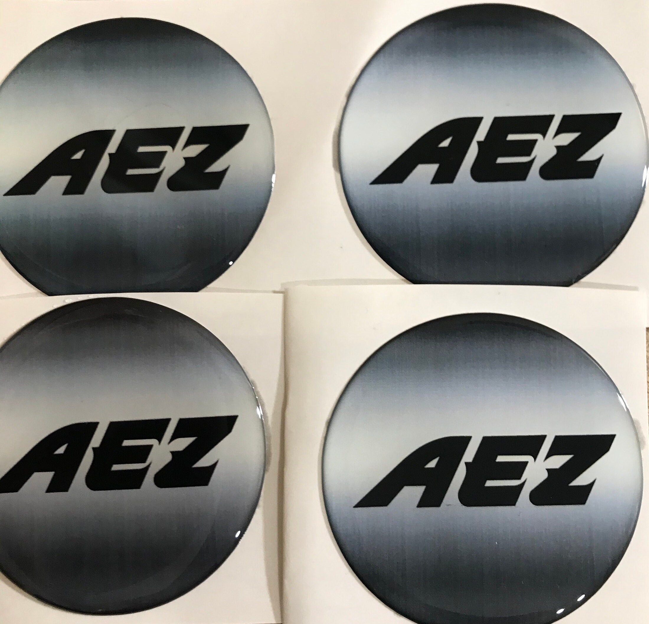 SET 4 X 40-120 Mm Hand Made Logo OZ Racing Silikone Stickers Aufkleber  Domed for Wheels Rim Center Hub Caps /nabendeckel Radkappen 