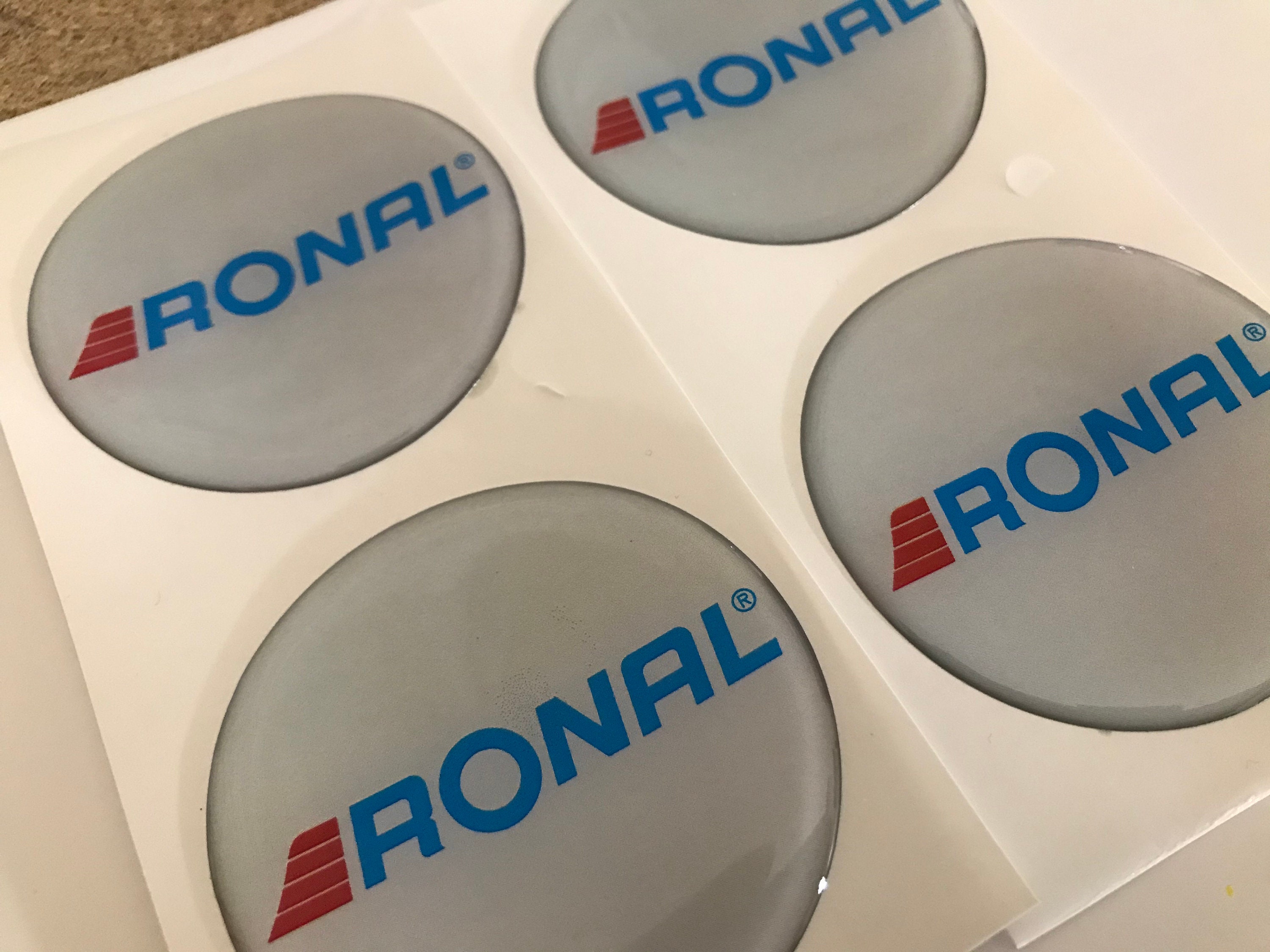 SET 4 X 40-120 Mm Hand Made Silicone Stickers Ronal Domed for Wheels Rim  Center Hub Caps 