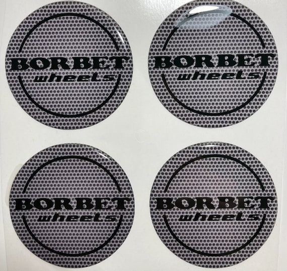 SET 4 X 40-120 Mm Hand Made Silikone Stickers Borbet Aufkleber