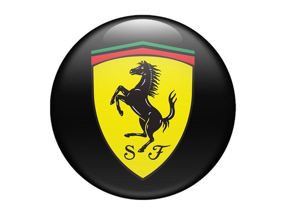 Ferrari Badge Silicone Sticker All SIZES - Car Interior, Phone, Laptop,  Refrigerator, Suitcase, Glass, Mirror, Door, iPad