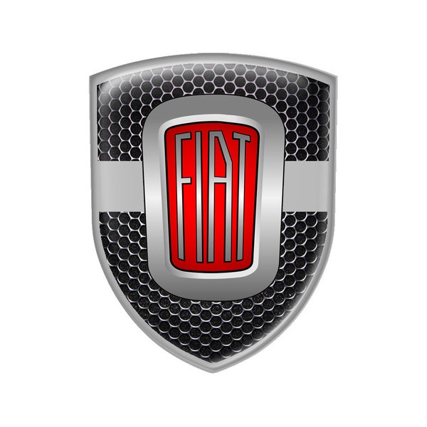 Fiat Badge Silicone Emblem Shield  Sticker All SIZES - Car Interior, Phone, Laptop, Refrigerator, Suitcase, Glass, Mirror, Door, iPad