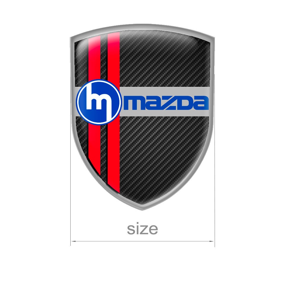 SET 4 X 40-120 Mm Top Quality Silicone Stickers Mazda Logo 