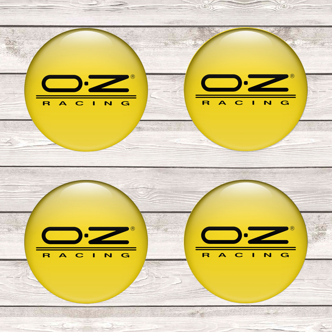 SET 4 X 40-120 Mm Hand Made Logo OZ Racing Silikone Stickers Aufkleber  Domed for Wheels Rim Center Hub Caps /nabendeckel Radkappen 