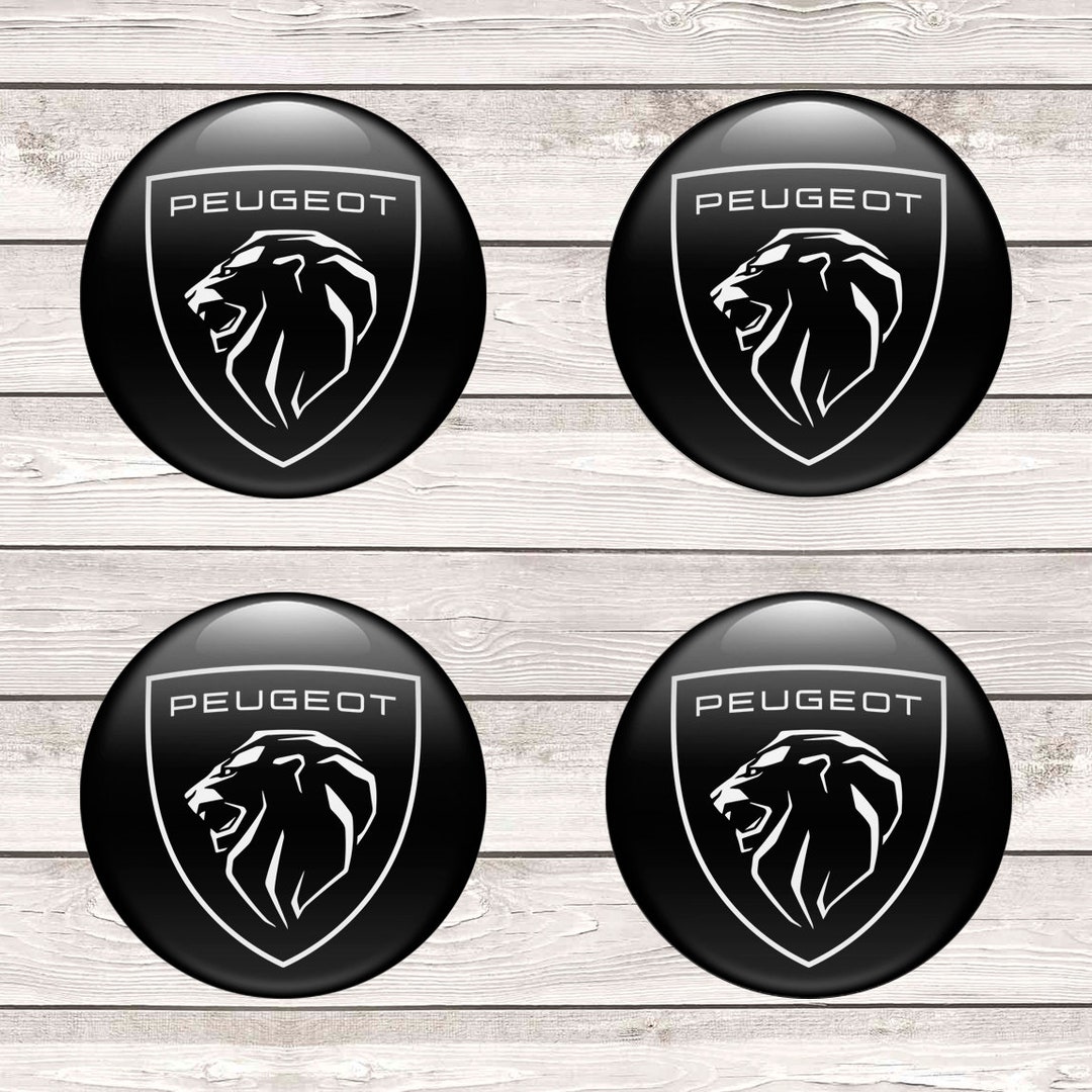 4 Stickers de jante Diam.50mm + Logo Peugeot