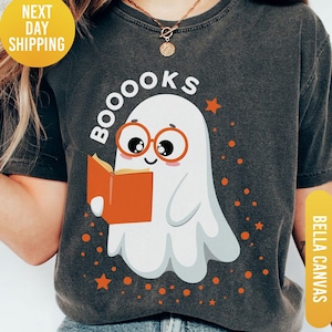 Booooks Shirt, Ghost Books, Halloween Teacher T-Shirt, Halloween Reading Shirt, Librarian Shirt, Halloween Party Teacher Shirt,Bookworm Gift