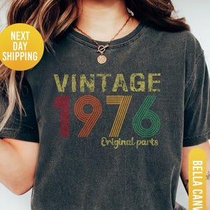 50th Birthday Shirt, 1976 Original Parts Shirt, 1976 Vintage Shirt, Vintage 1976 Shirt, 50th Birthday Mom Shirt, 50th Birthday Gift afbeelding 1