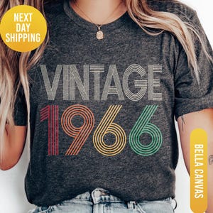 60th Birthday Shirt, 1966 Retro Shirt, 60th Birthday Gift For Men, Vintage 1966 Shirt, Born In 1966 Shirt, 60th Birthday Woman Shirt image 1