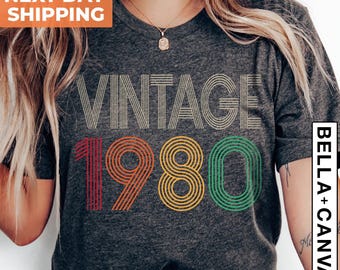Vintage 1980 Shirt, 46th Birthday Gift, Retro 1980 Shirt, 46th Birthday Gift For Men, Born In 1980 Shirt, 46th Birthday Woman Shirt