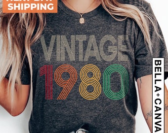 1980 Vintage T Shirt, Birthday Gift Tee. Retro Style Shirt. 1980 Vintage T Shirt, Birthday Gift Tee. Retro Style Shirt.