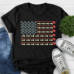 Golfer American Flag Shirt, Gift for Golfers, Father&#39;s Day Gift, Golf T-Shirt,Golfing Tee,Golfer Dad Shirt, Golf Ball Shirt, Golf Club Shirt