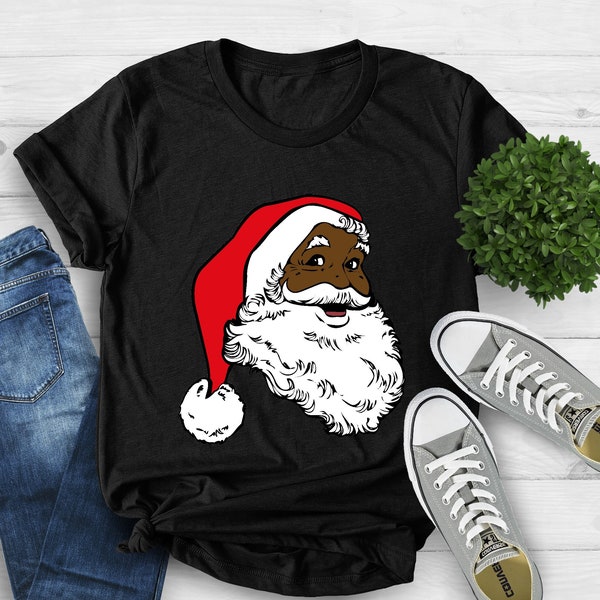 Black Santa Claus Shirt, Black Santa Claus Tee, African American Christmas Tee, African American Santa Shirt, Christmas Tee, Xmas Gift Shirt