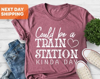 Could be a Train Station Kind of Day, Boho Shirt, Kinda Sarcastic Shirt, Train Station Shirt, Boho Cowgirl Shirt, Vintage Western Shirt