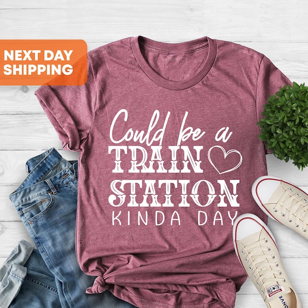 Could be a Train Station Kind of Day, Boho Shirt, Kinda Sarcastic Shirt, Train Station Shirt, Boho Cowgirl Shirt, Vintage Western Shirt