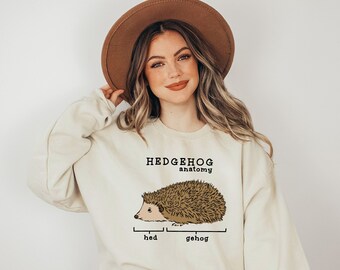 HedgeHog Sweatshirt, Hedgehog Anatomy Sweater, Cute Hedgehog Gift for Women, Hedgehog Lover, Mama Sweater