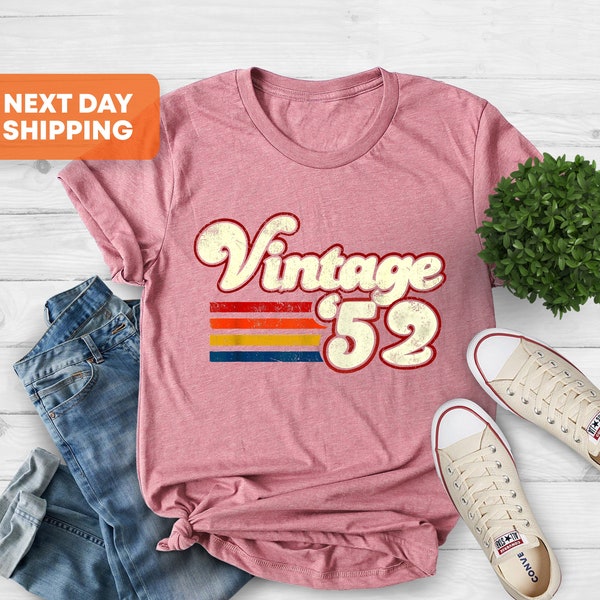 Vintage 1952 Shirt, 72nd Birthday Gift For Men, Retro 1952 Shirt, Born In 1952, 72nd Birthday Woman Shirt, 72nd Birthday Gift Shirt