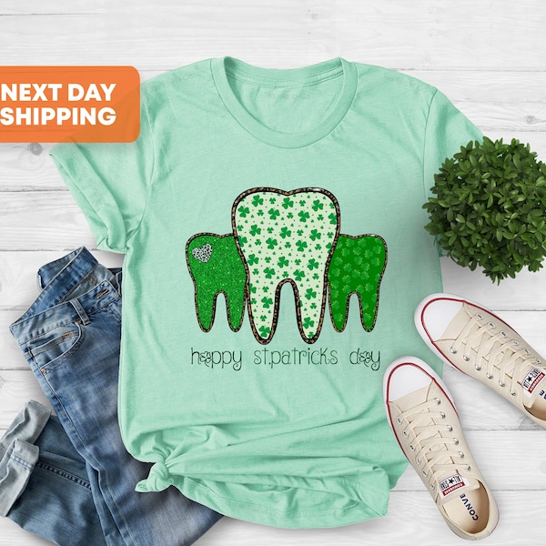 St Patrick Dental Shirt, Irish Gift For Dentist, Dental Hygienist Shirt, Funny St.Patrick's Day Shirt, Shamrock Shirt, Dental Student Gift